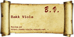 Bakk Viola névjegykártya